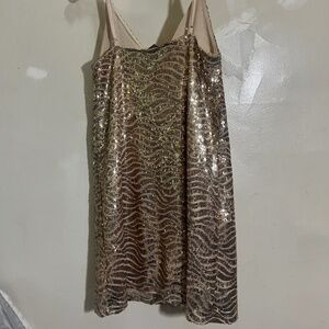 Gold Sequins Mini Dress